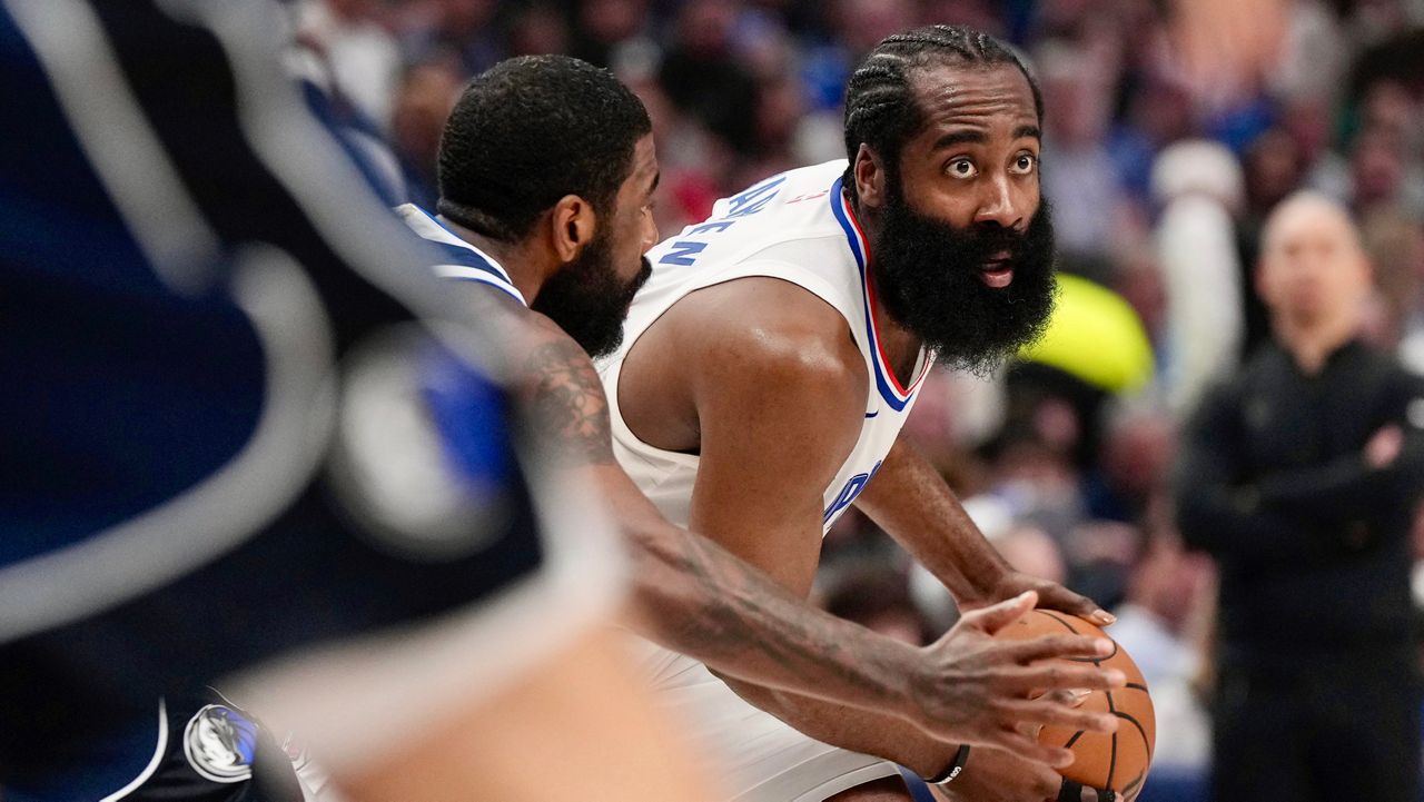 LA Clippers James Harden. (Associated Press/Jeffrey McWhorter)