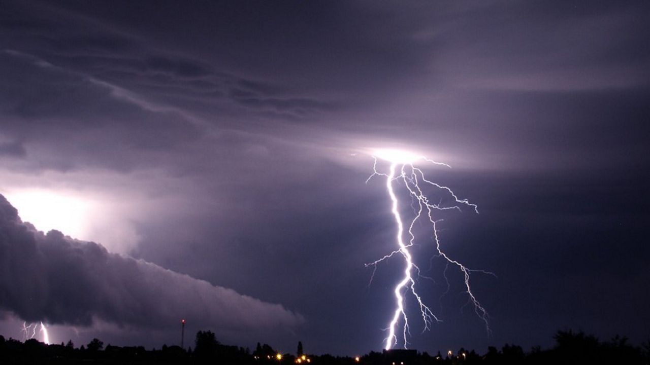 Lightning and storm clouds