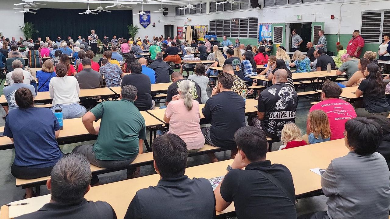 An April 2023 town hall meeting in Laie resulted in a new pool project for the community. The mayor kicks off his 2024 series of town hall meetings on March 21. (Photo courtesy of the Office of Mayor Rick Blangiardi)