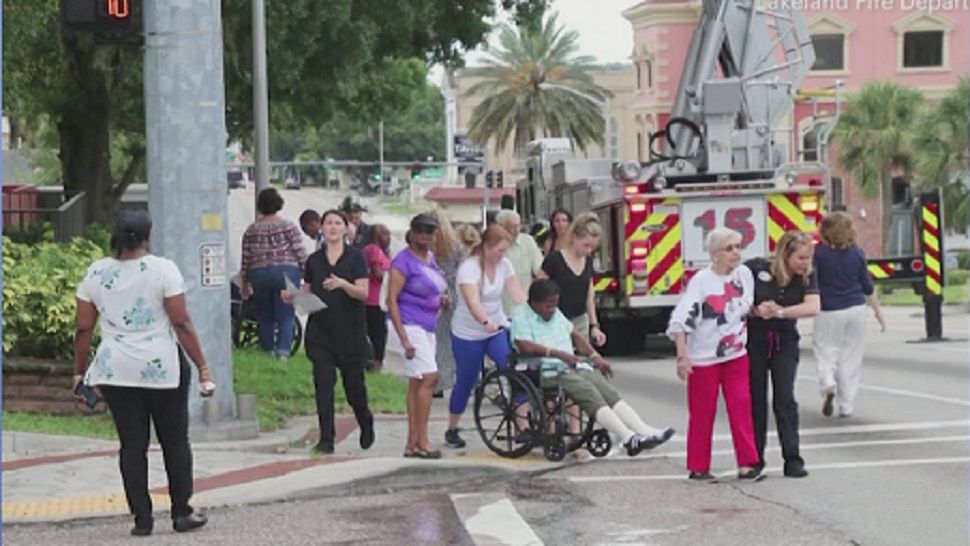The fire broke out before 1 p.m. at the building at 400 South Florida Ave. (Lakeland Fire Department Facebook page)