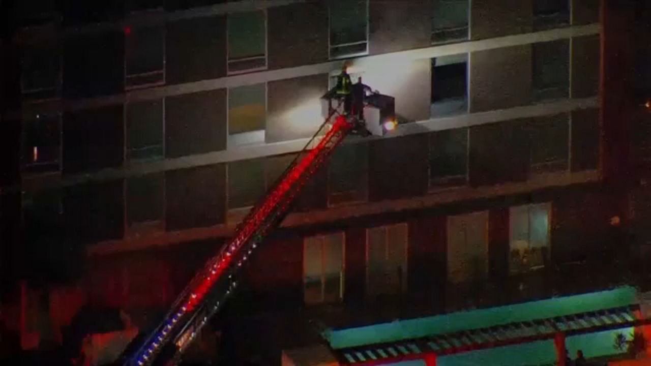 According to Largo Fire Rescue, crews were dispatched to a two-alarm fire at the hotel in the 10100 block of Ulmerton Road just after 5:30 a.m. (Sky 9 image) 