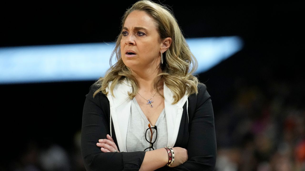 Las Vegas Aces head coach Becky Hammon. (AP Photo/John Loche, Filer)