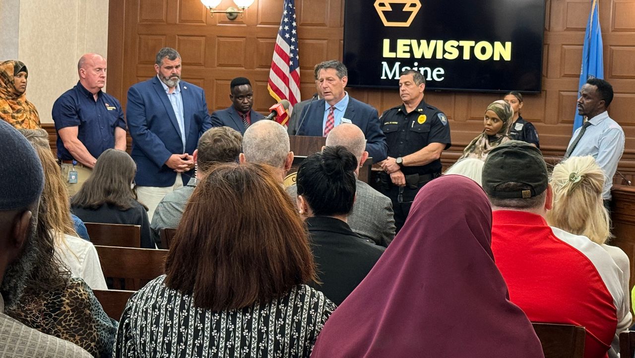 Lewiston officials gathered at City Hall Thursday to unveil their plan in combatting the recent uptick in gun violence across the city. (Spectrum News/Matthew Jaroncyk)