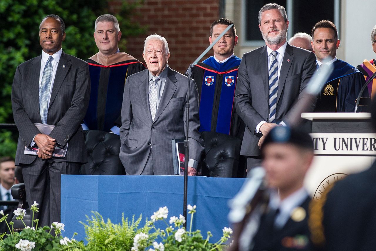 Jimmy Carter gently jabs Trump at Liberty commencement