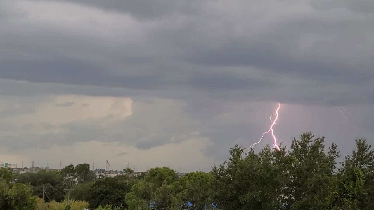 File photo of a lightning strike.