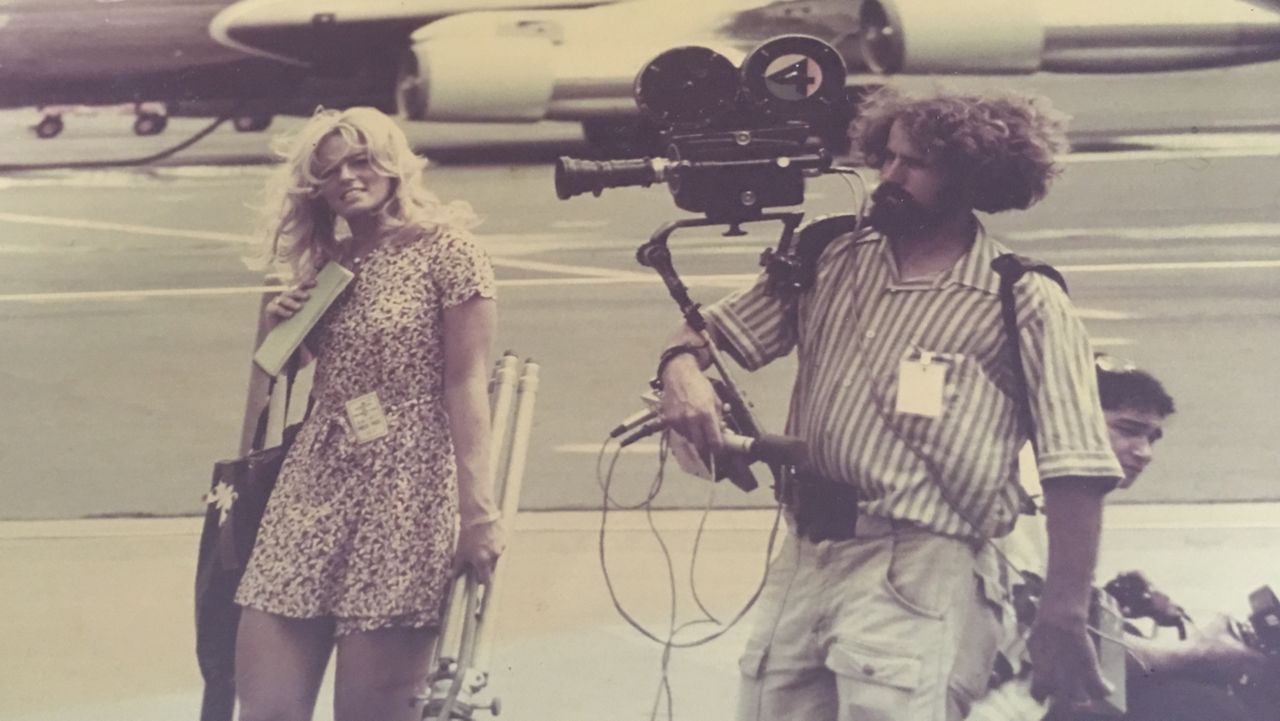 Linda Coble reporting for KITV in the 1970s. (Photo courtesy of Linda Coble)