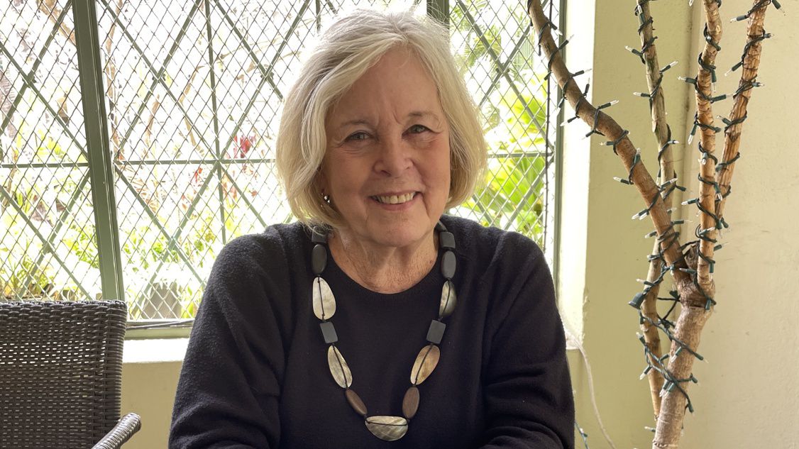 Linda Coble at Cafe Julia in Downtown Honolulu in 2023. (Spectrum News/Michelle Broder Van Dyke)