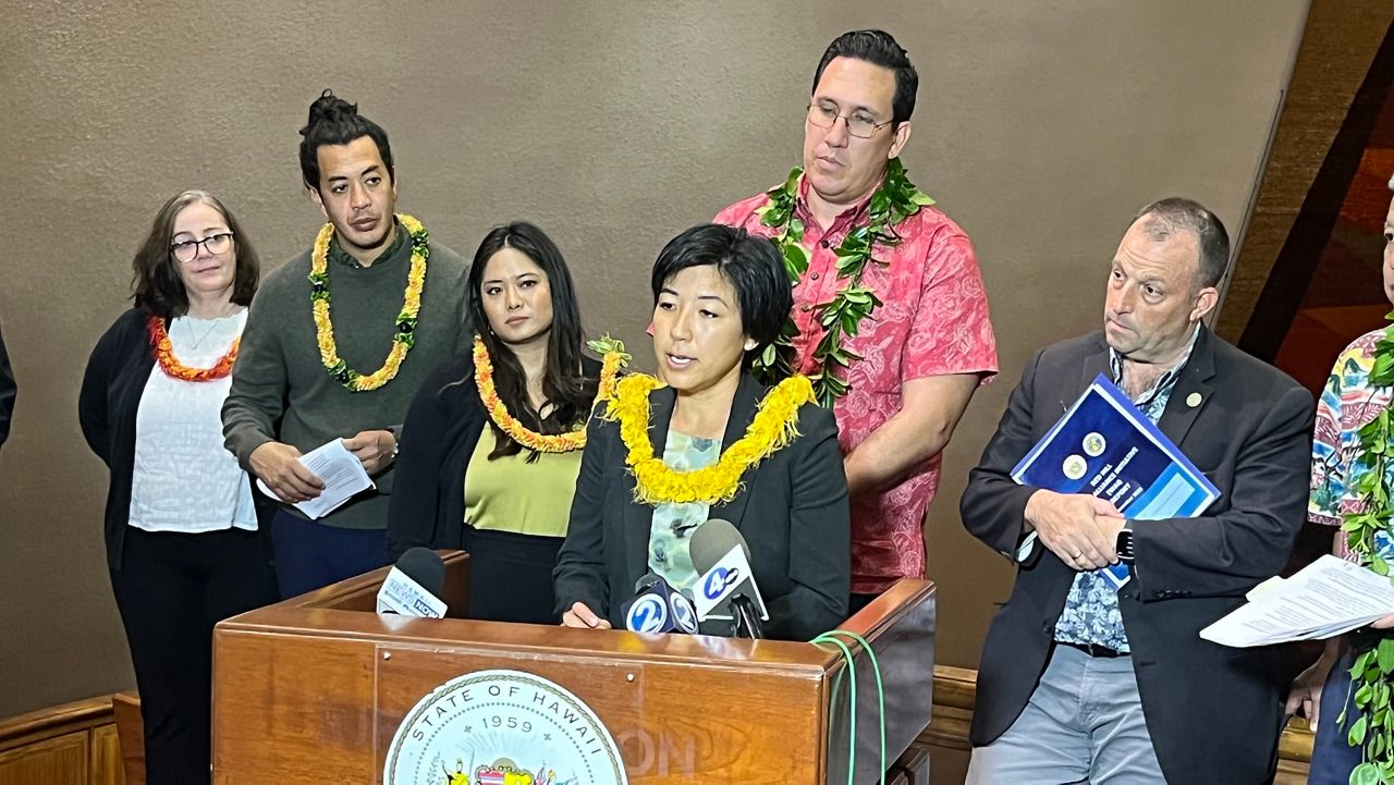 State Rep. Linda Ichiyama gave an overview of the report's recommendations at a news conference Tuesday at the State Capitol. (Spectrum News/Michael Tsai)
