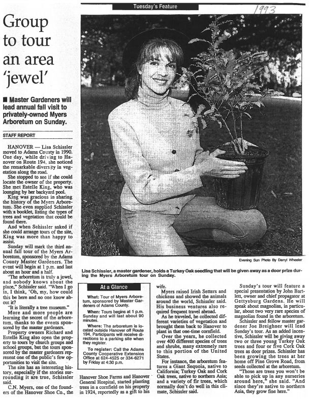 Lisa Killander during an arboretum tour in 1993. (Courtesy: Lisa Killander)