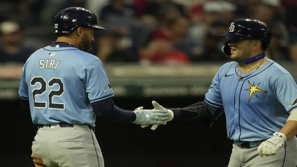 Tampa Bay rookie catcher Logan Driscoll hit a two-run homer in the third inning against Cleveland on Friday night.