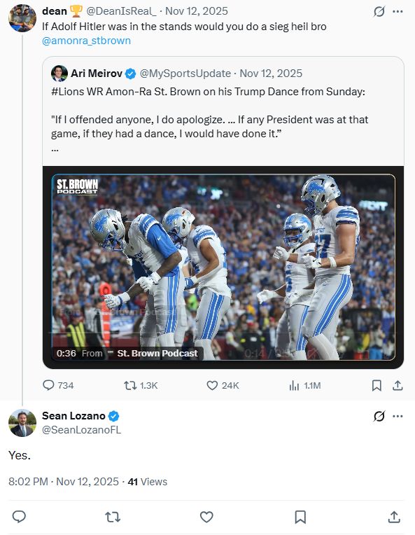 Screenshot of a tweet from Sean Lozano's X account