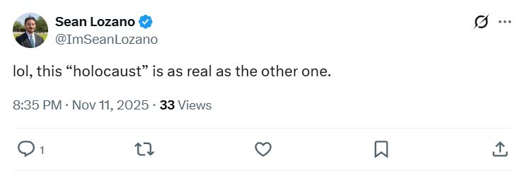 Screenshot of a tweet from Sean Lozano's X account