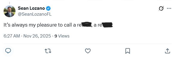 Screenshot of a tweet from Sean Lozano's X account