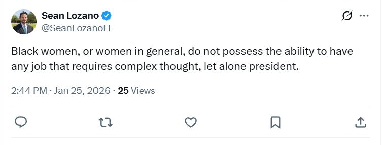 Screenshot of a tweet from Sean Lozano's X account