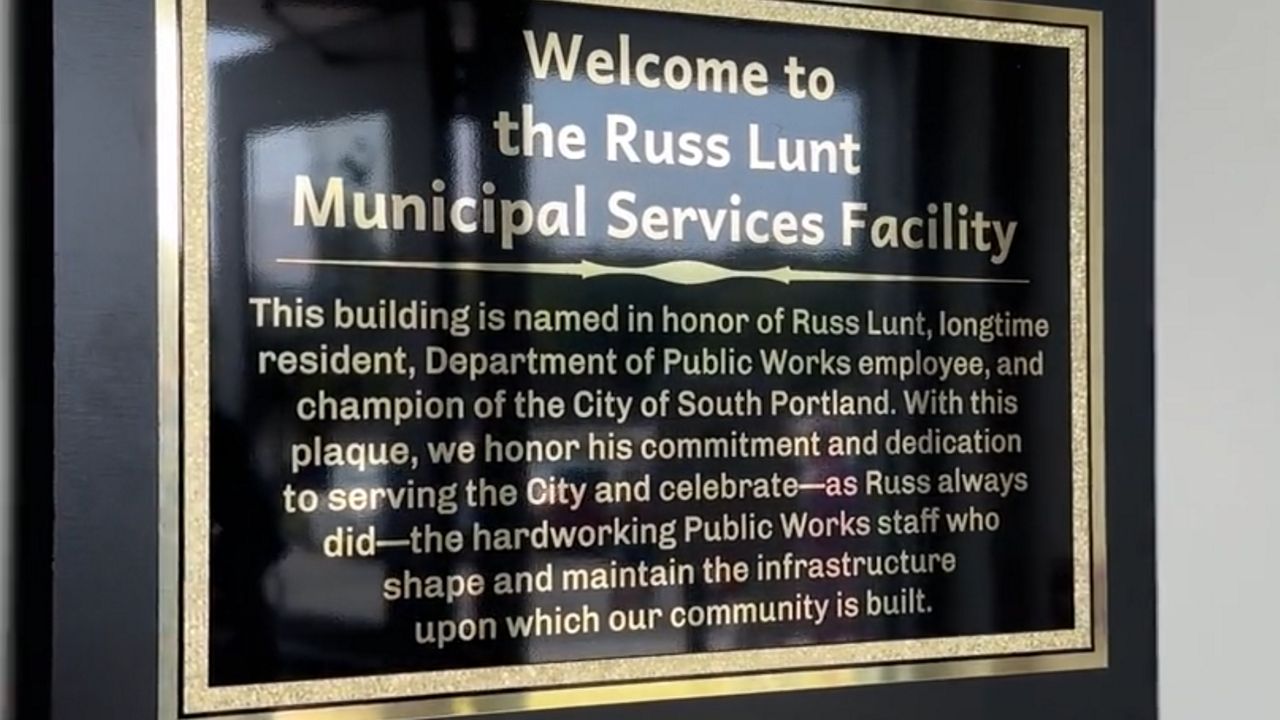 The Russ Lunt building was dedicated in South Portland on Thursday. (Spectrum News/Matthew Jaroncyk)