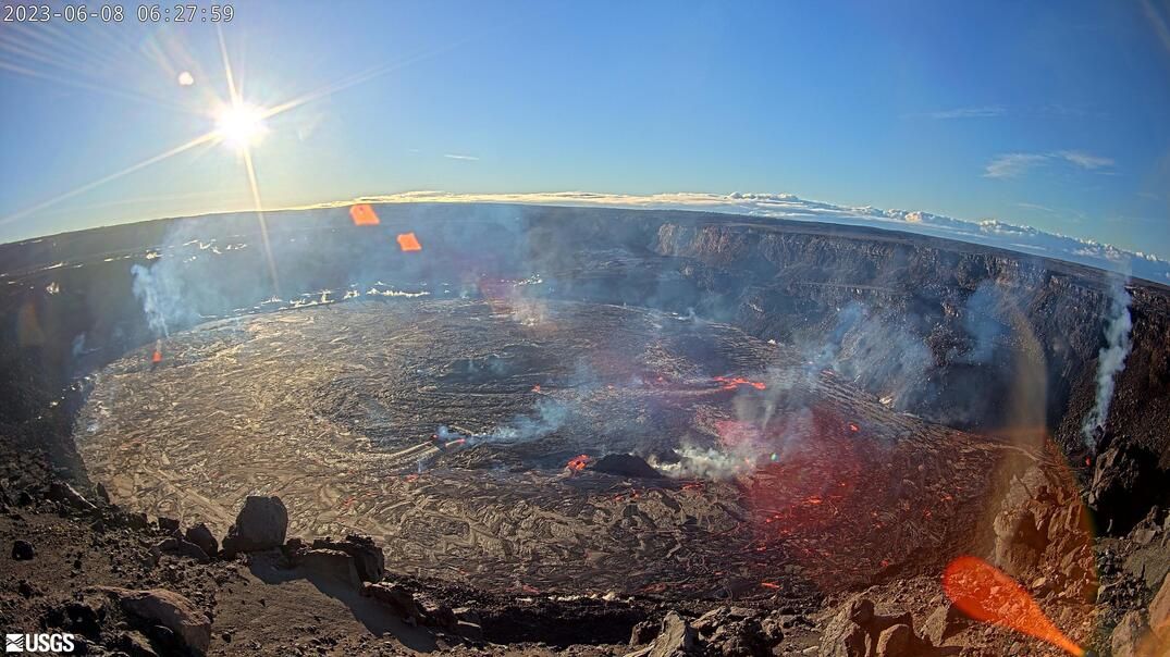 An eruption occurs at the summit of the Kilauea volcano in Hawaii. (Photo courtesy of U.S. Geological Survey)