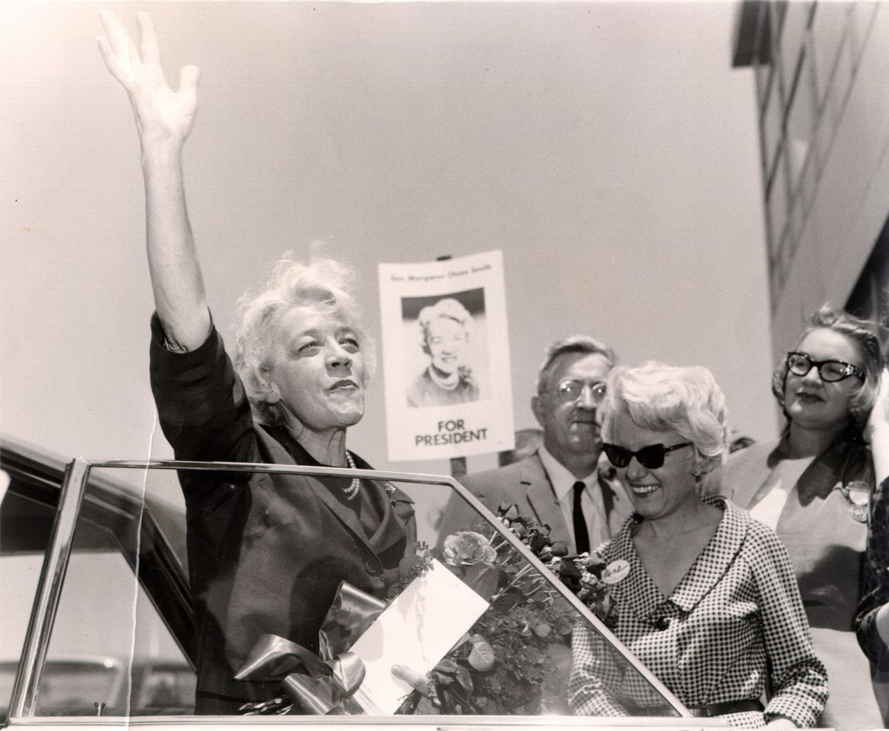 Margaret Chase Smith arrives at RNC