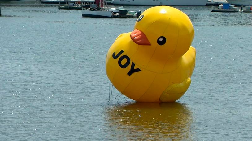 Large rubber ducky brings joy to Belfast