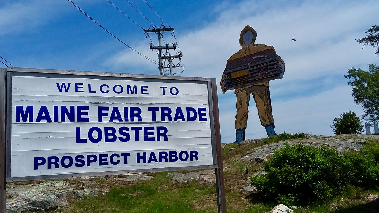 Maine Fair Trade Lobster sign.