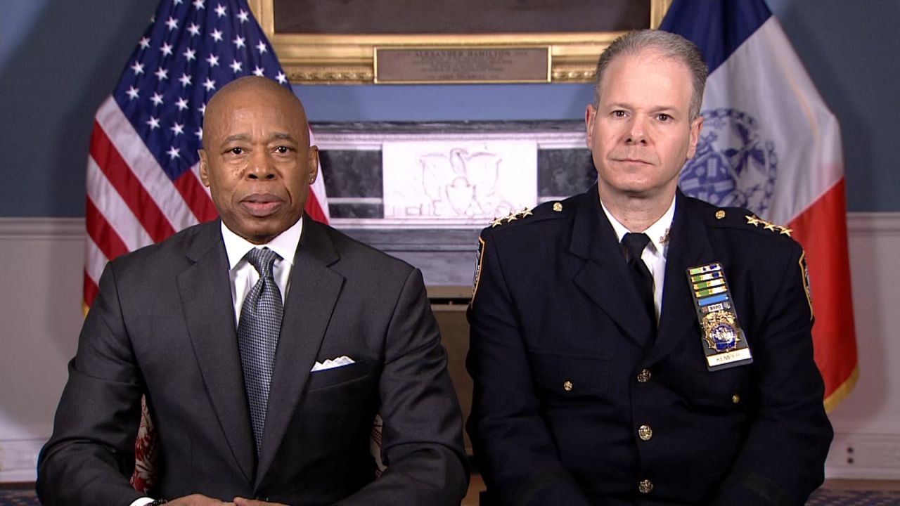 Mayor Eric Adams and NYPD Chief of Transit Michael Kemper