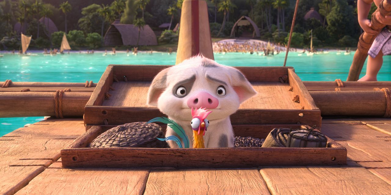 CUTEST CREW MEMBERS – Walt Disney Animation Studios’ all-new feature film “Moana 2” welcomes Heihei the rooster (voiced by Alan Tudyk) and Pua the pig back to the big screen. © 2024 Disney Enterprises, Inc. All Rights Reserved.