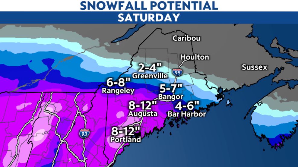 Snow continues to pile up across southern and western Maine