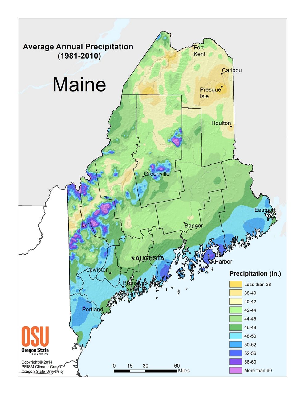 Maine's varying climate, from the mountains to the coast