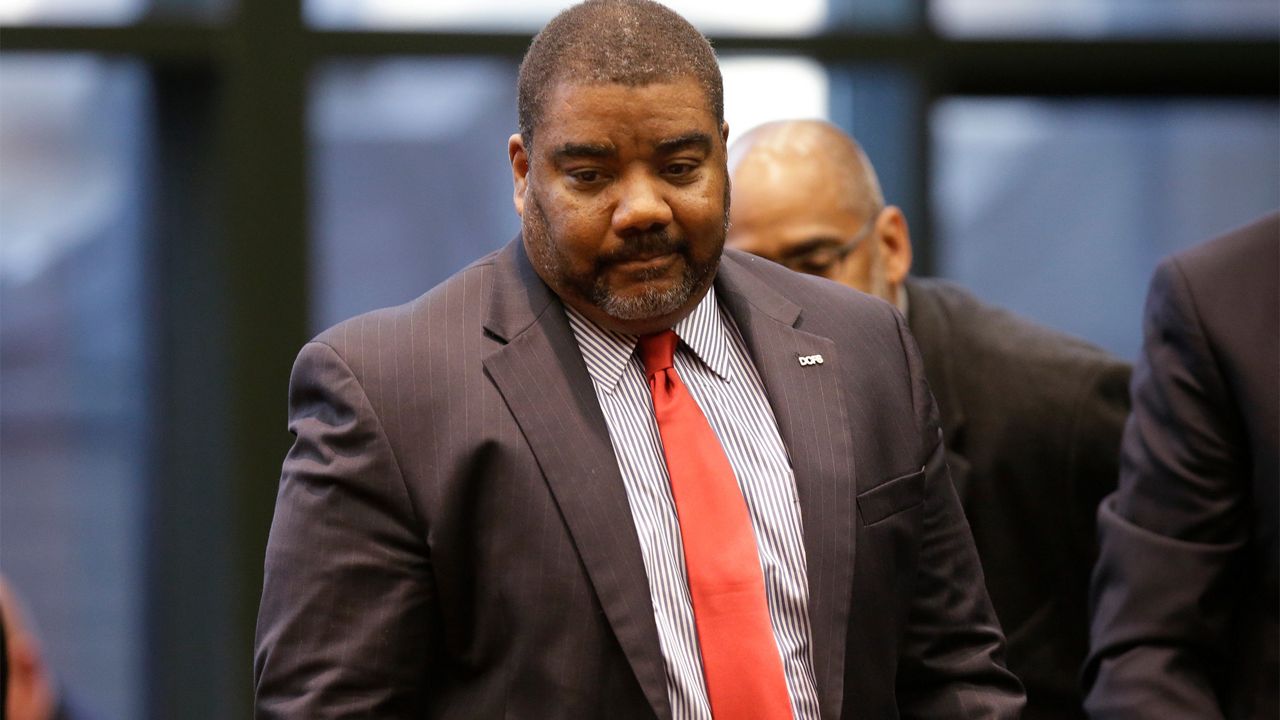 The Illinois Department of Children and Family Services Director Marc D. Smith arrives to testify before the House Appropriations-Human Services Committee, April 26, 2019, in Chicago. Smith said Wednesday, Oct. 4, 2023, that he will leave his post at the end of the year. (AP Photo/Kiichiro Sato, File)