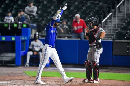 Jorge Alfaro of the Miami Marlins at bat against the Toronto Blue