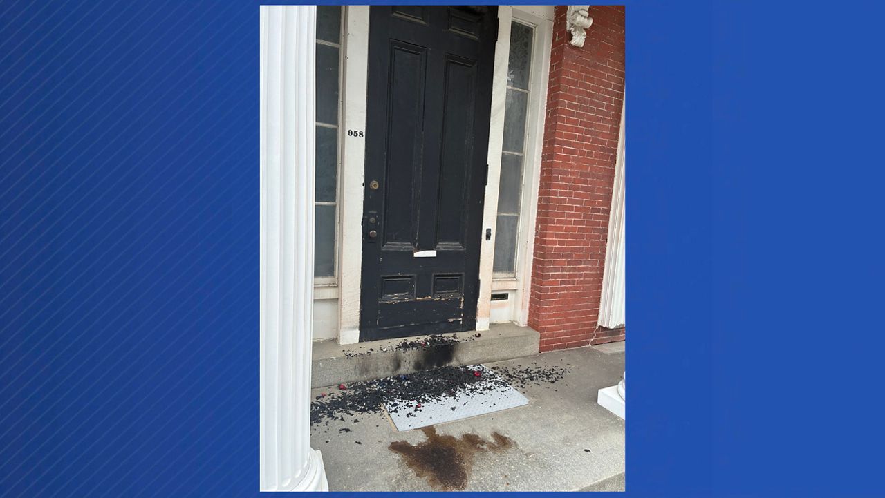 The Masonic Temple in Bath sustained minor damage due to a case of arson. (Maine Department of Public Safety)