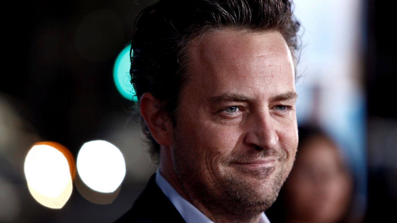 Matthew Perry arrives at the premiere of “The Invention of Lying” in Los Angeles on Sept. 21, 2009. (AP Photo/Matt Sayles)