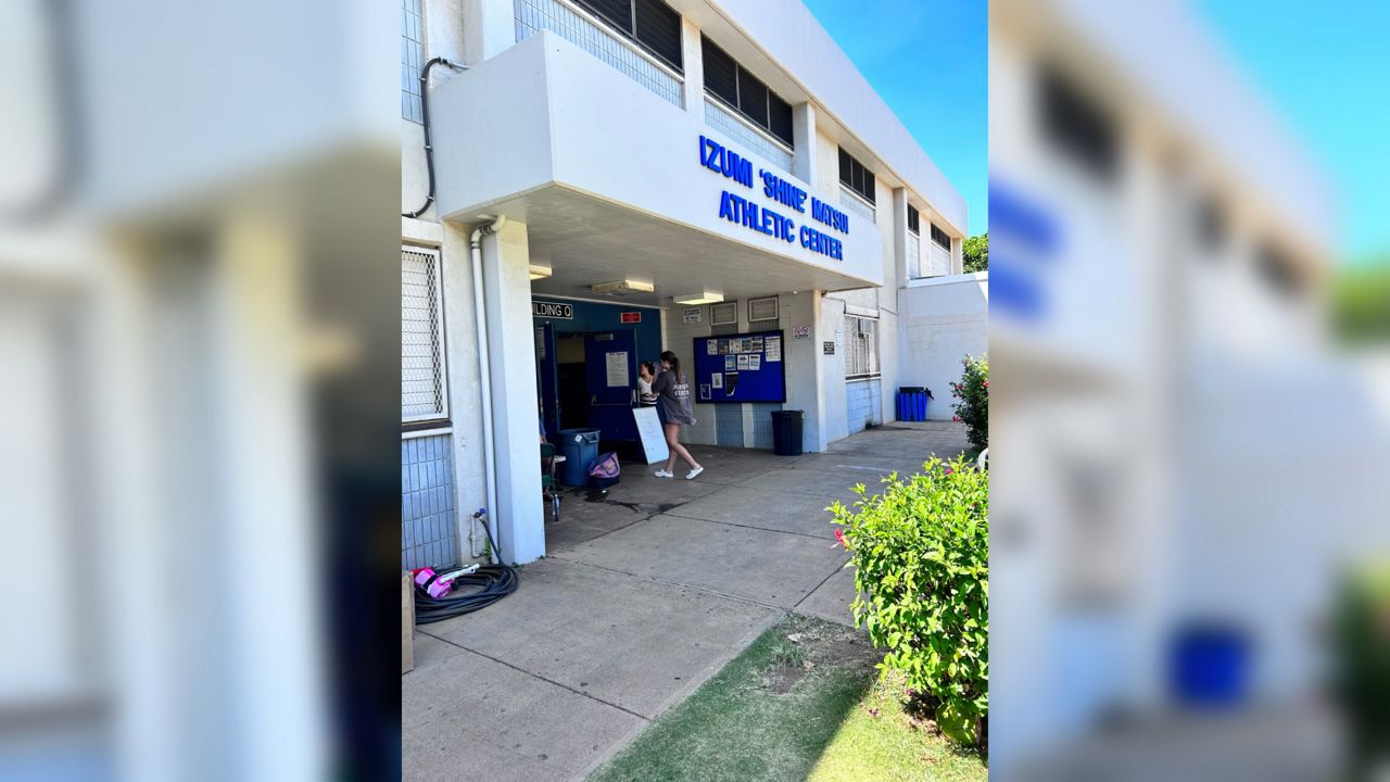 Maui High School is being used as an evacuation shelter. (Spectrum News/Nuy Cho)