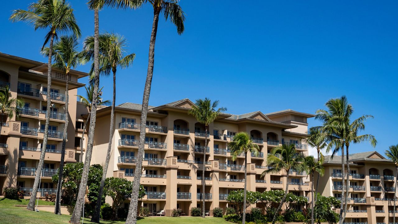 The Ritz-Carlton, Kapalua, is viewed Tuesday, Oct. 3, 2023, in Lahaina, Hawaii. The resort will re-open Sunday, Oct. 8, 2023, as the first phase for tourism returning to West Maui. (AP Photo/Mengshin Lin)