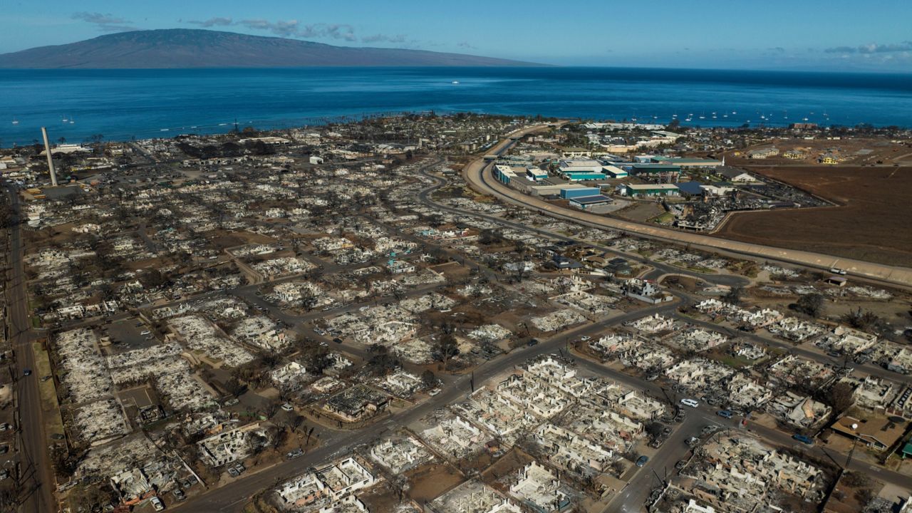 The aftermath of a wildfire is visible in Lahaina, Hawaii, Aug. 17, 2023. (AP Photo/Jae C. Hong, File)