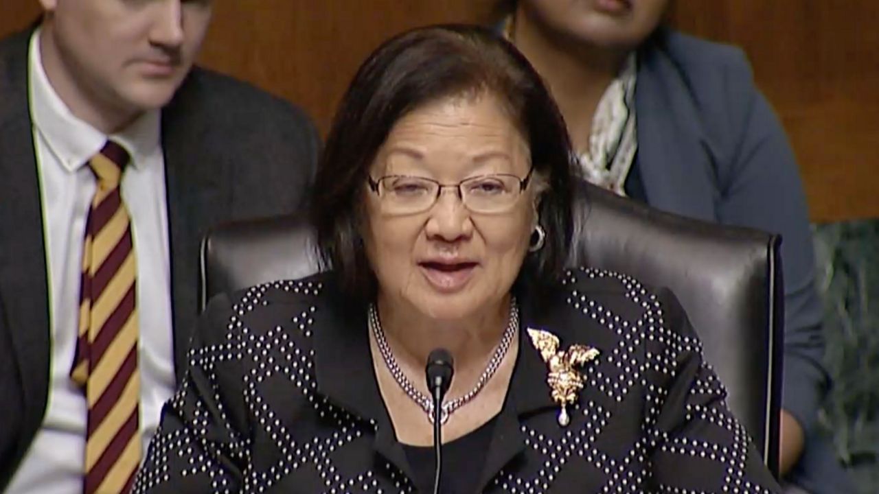 U.S. Sen. Mazie Hirono joined Sen. Judy Chu of California in speaking out against Republican blockage of the supplemental national security aid package. (Office of U.S. Sen. Mazie Hirono)
