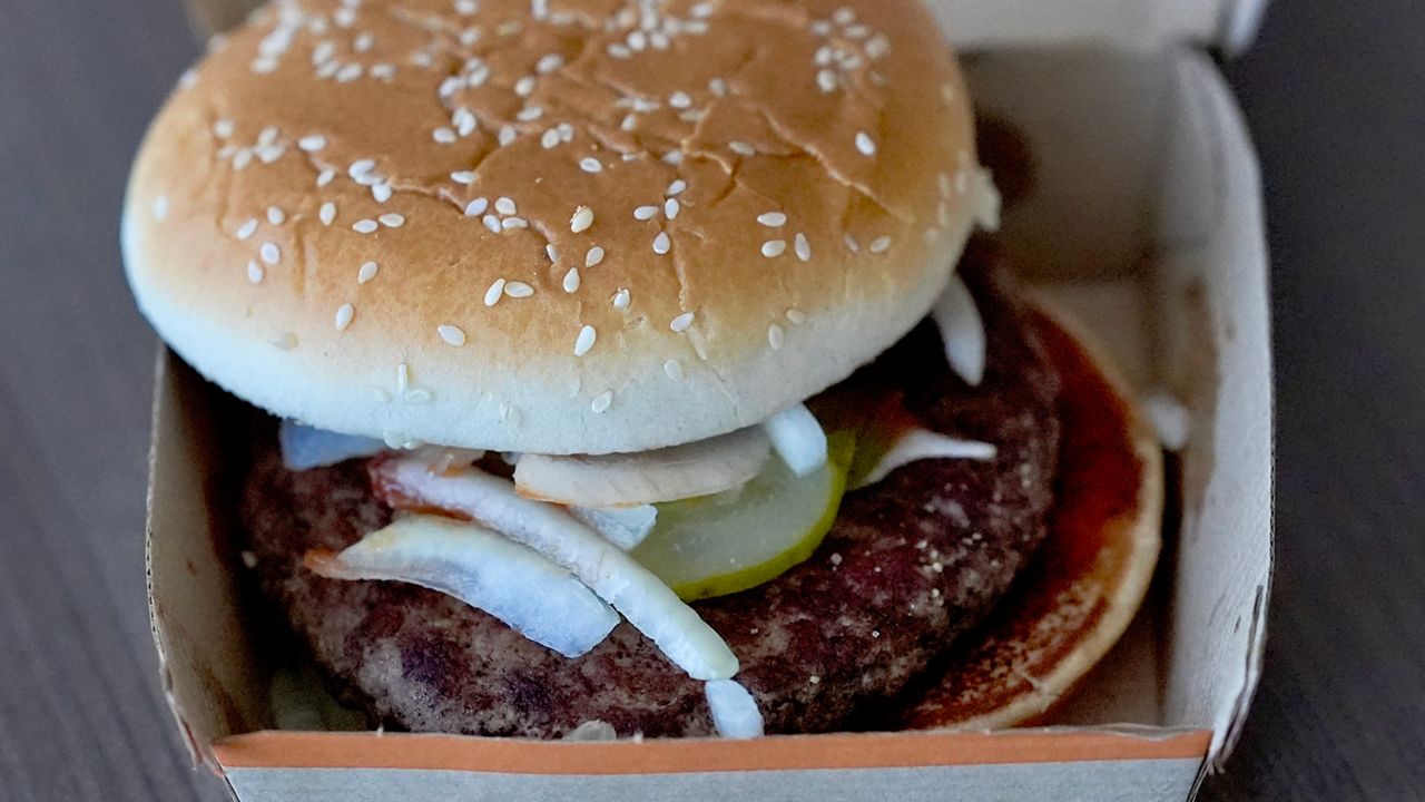 A McDonald's Quarter Pounder sandwich purchased, Wednesday, Oct. 23, 2024, in Chicago. (AP Photo/Charles Rex Arbogast)