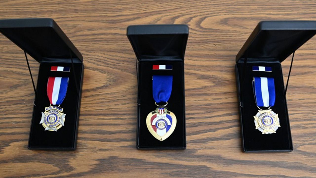 A total of 28 Missouri first responders received either a Medal of Valor, a Governor's Medal or a Red, White and Blue Heart Award for their heroic acts last year. The ceremony took place Thursday afternoon in Jefferson City. (Photo courtesy of the Missouri Department of Public Safety Facebook page)