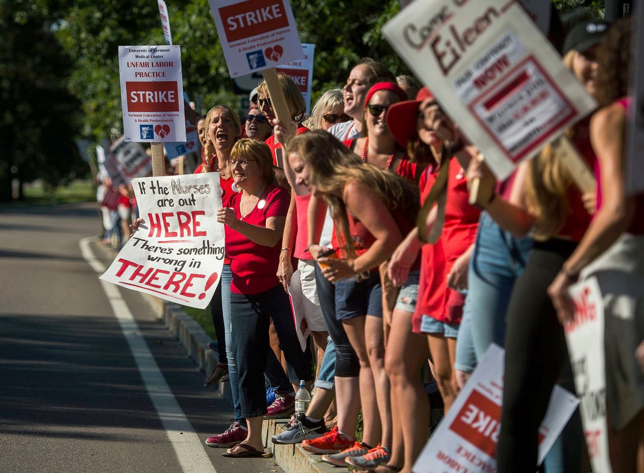 Nurses at Vermont's largest medical center go on strike