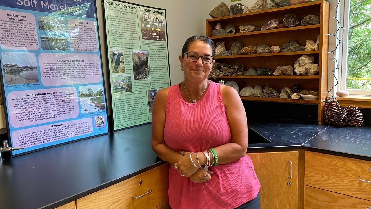 Freeport High School science teacher Melissa Luetje helped craft a new Maine Climate Education Hub so other teachers can find resources for their classrooms. (Spectrum News/Susan Cover)