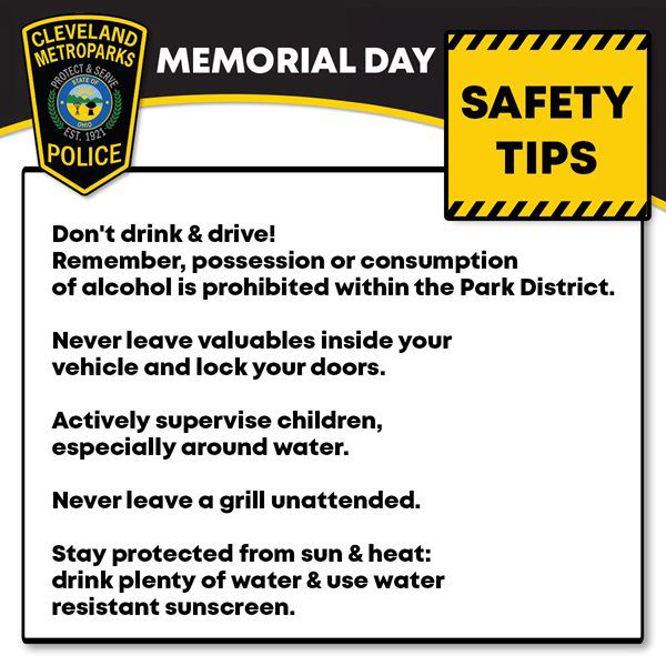 Memorial Day safety tips.