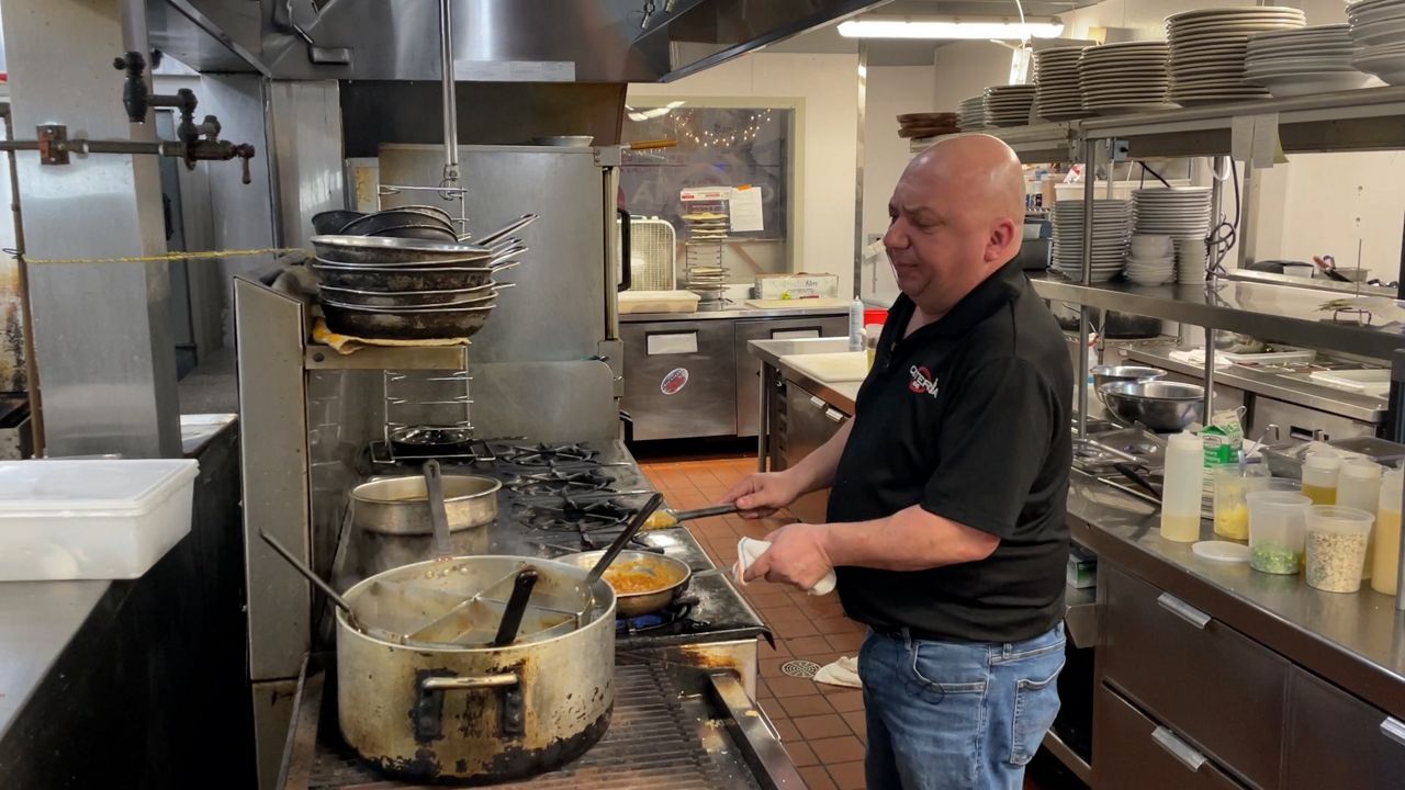 Osteria 166 owner Nick Pitillo spends time back in the kitchen cooking some pasta and a bolognese sauce while discussing recent efforts to prioritize mental health initiatives for his staff at several restaurants.