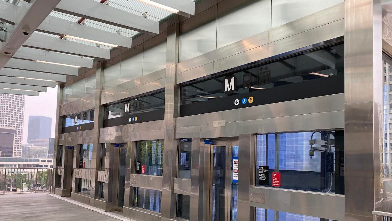 Bunker Hill is one of three new stops along Metro's new Regional Connector through downtown LA. (Spectrum News/Susan Carpenter)