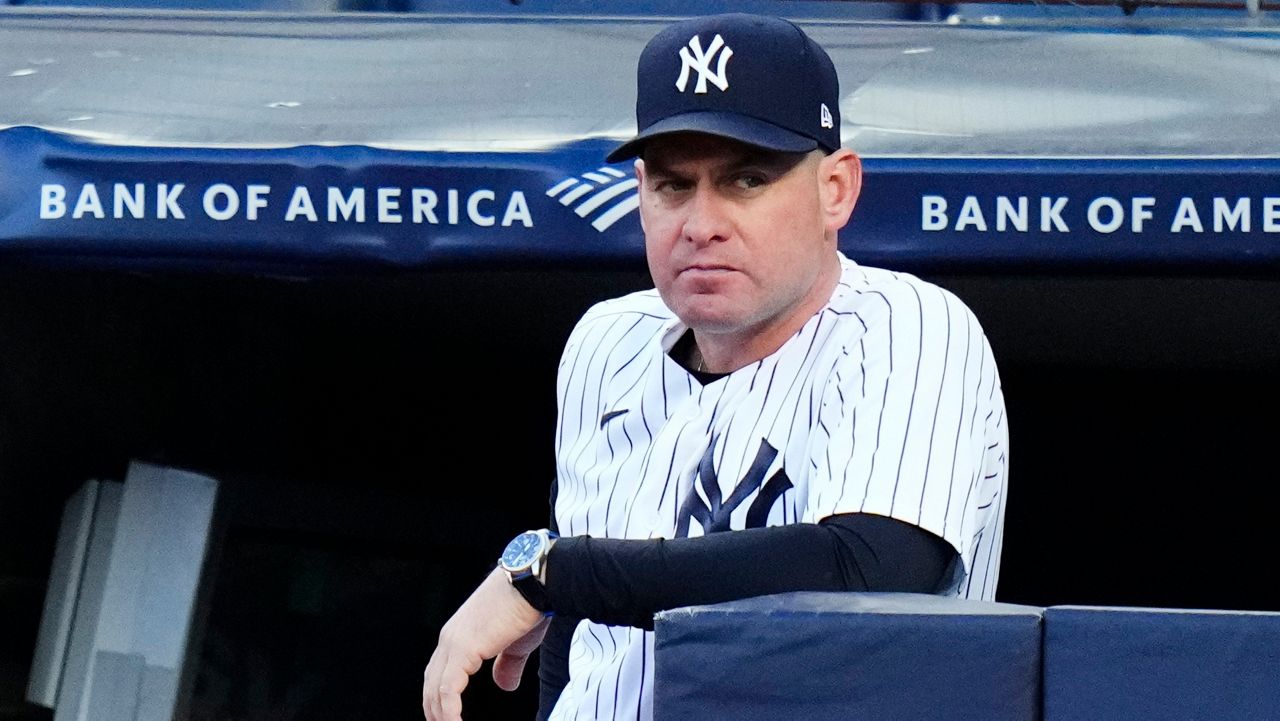 Carlos Mendoza watches a game against the San Diego Padres on Friday, May 26, 2023 in New York.