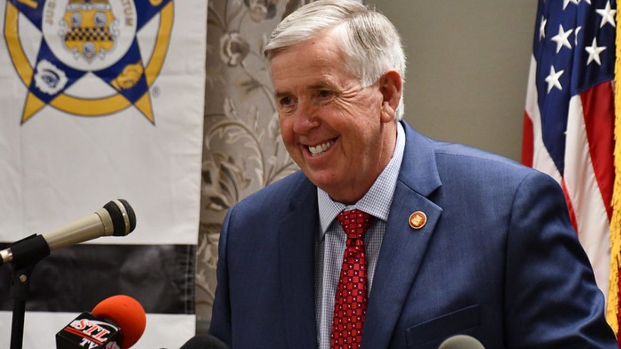 Missouri Gov. Mike Parson at a bill signing in St. Louis in October 2020 (photo courtesy of Missouri Governor’s Office).