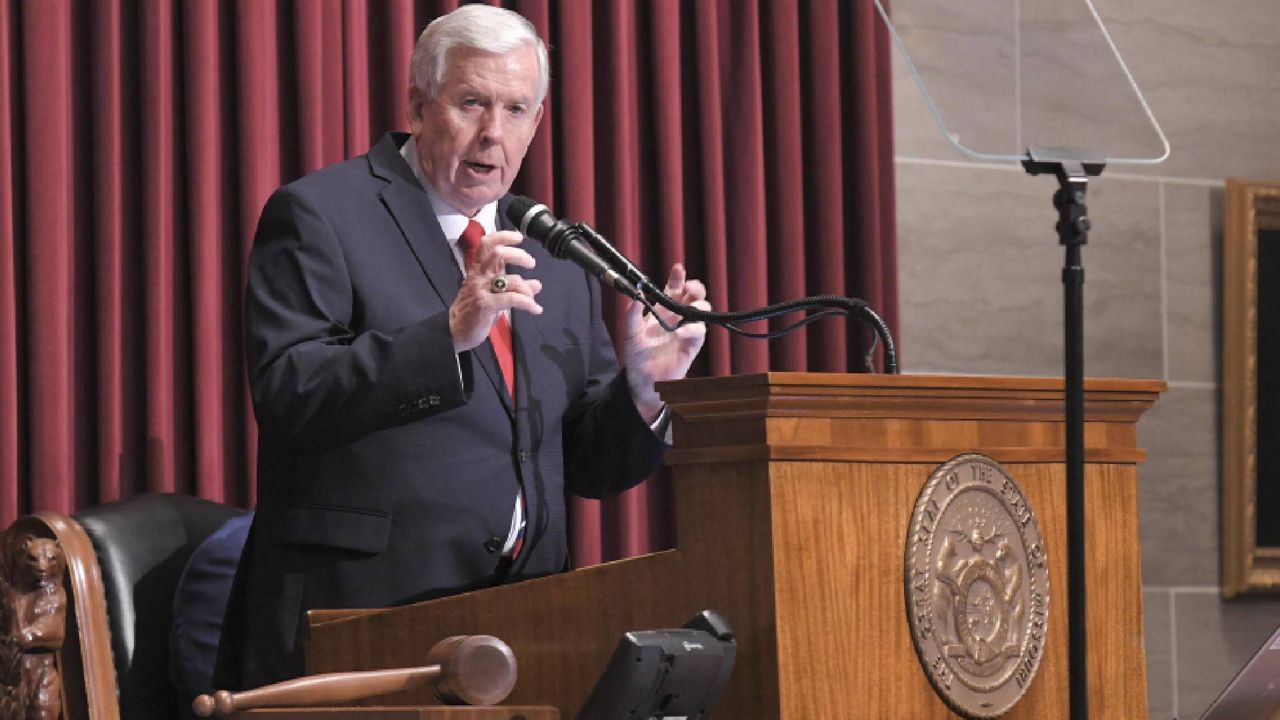 Missouri Gov. Mike Parson delivers the State of the State address from the House Chambers on Jan. 24, 2024 in Jefferson City, Mo. (House Communications)