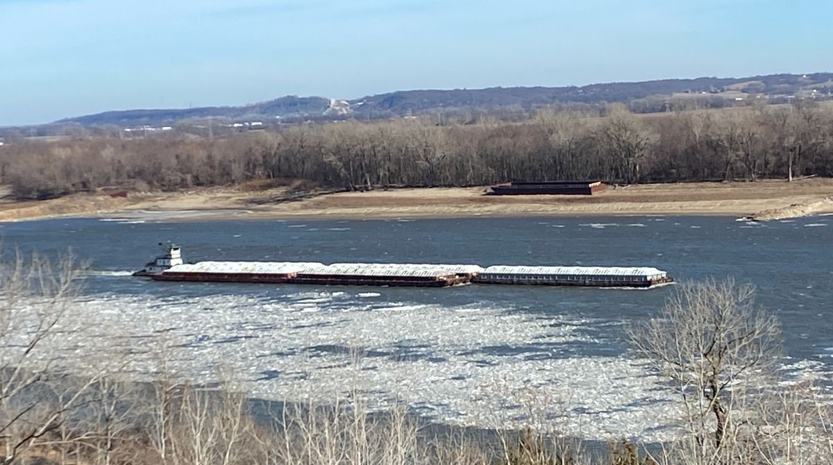 barge on Mississippi River