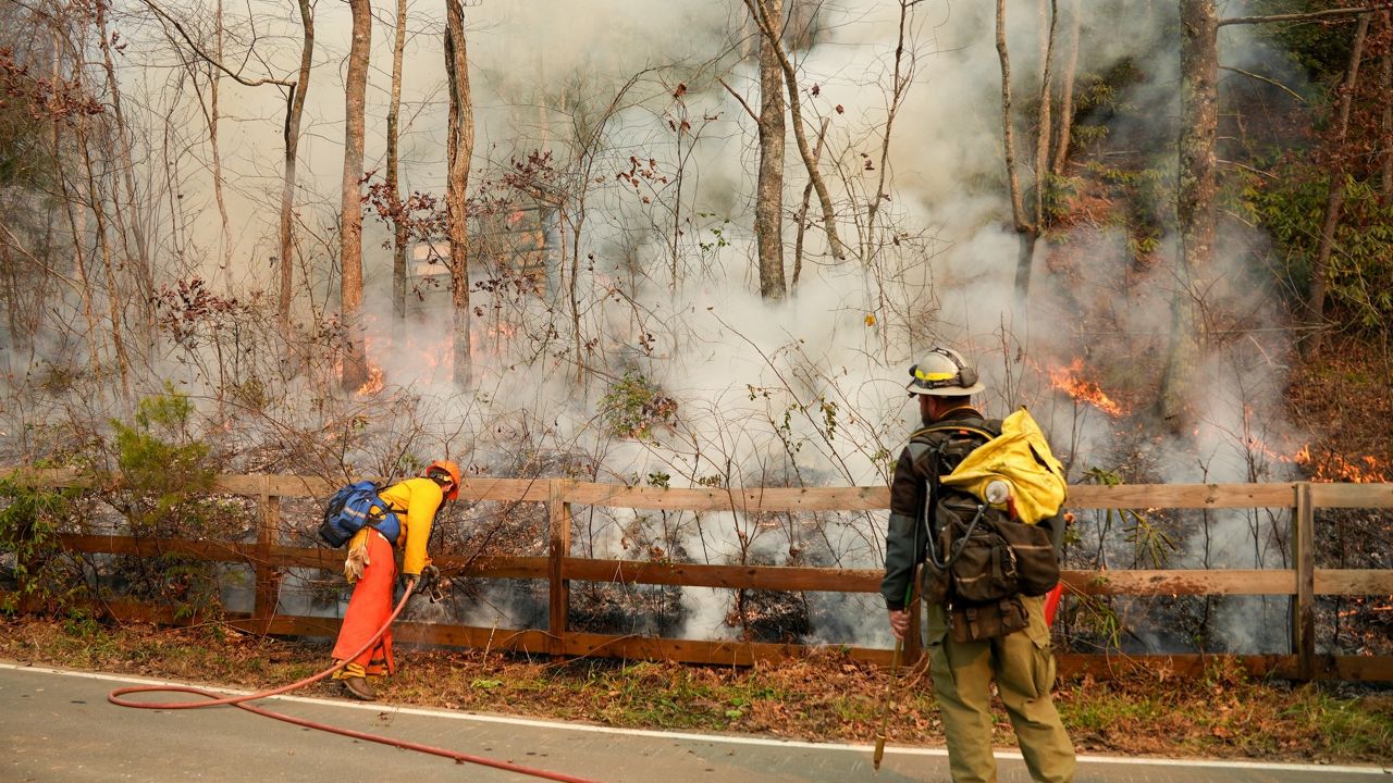 The 520-acre Buck Creek Fire is about halfway contained, according to the U.S. Forest Service. (Facebook/U.S. Forest Service National Forests in North Carolina)