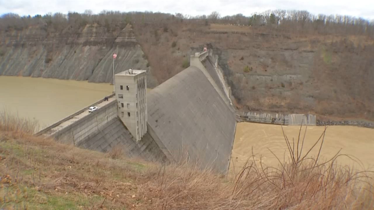 Engineers monitoring high water levels at Mount Morris Dam