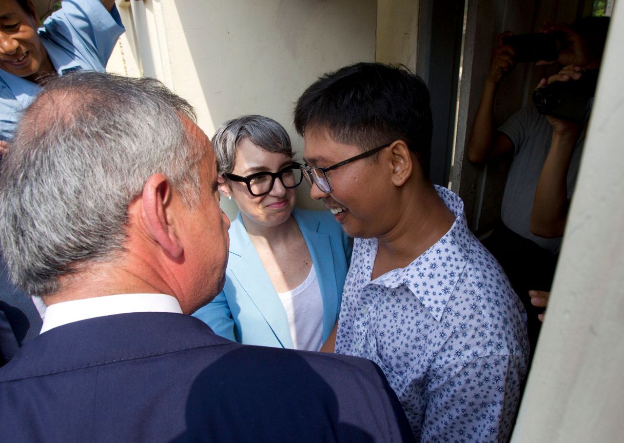 Myanmar frees 2 imprisoned Reuters reporters