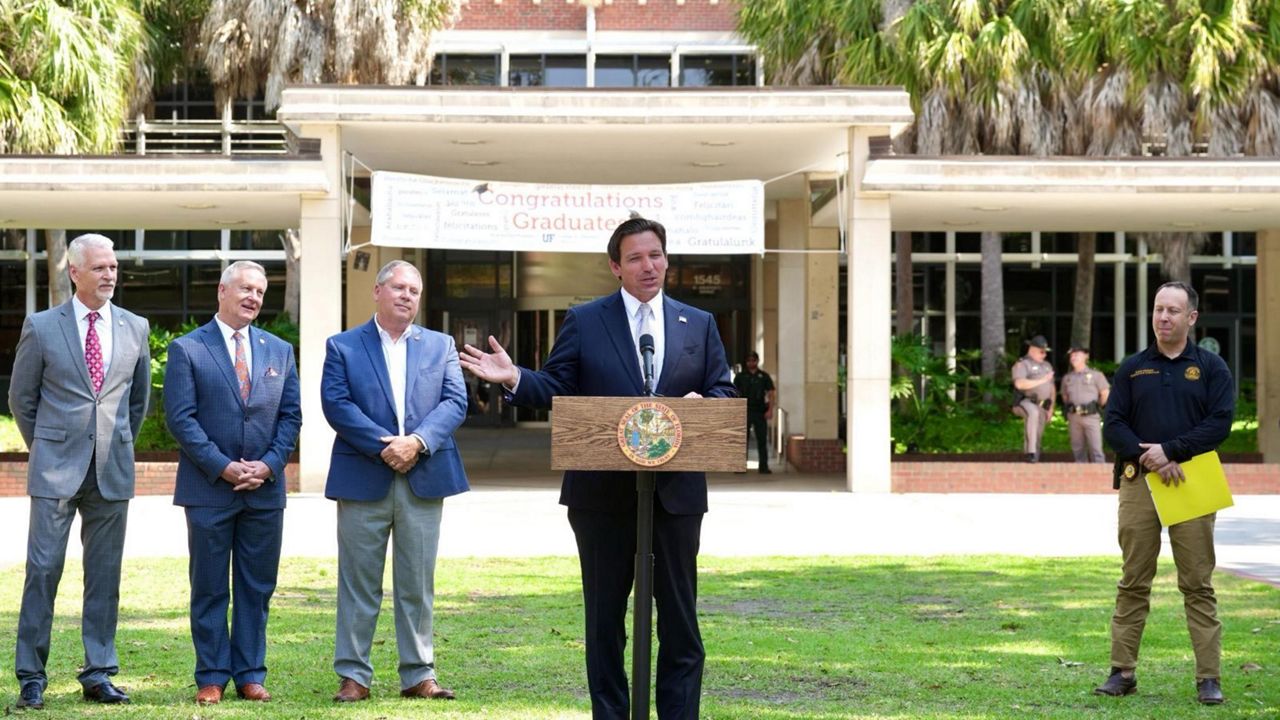 Gov. Ron DeSantis spoke at the University of Florida on Wednesday, touting Florida’s efforts to maintain law and order as pro-Palestinian protests have spurred across the country in recent weeks and caused chaos on college campuses. (Gov. Ron DeSantis)